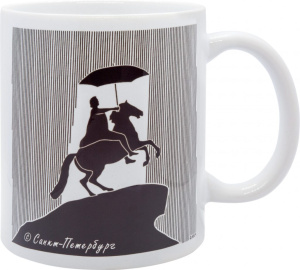 Кружка 300мл, СПб. Медный всадник под зонтом