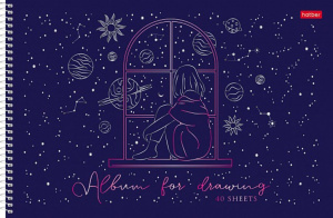 Альбом А4 40л гребень "Dream ON" пл. 100 гр/м, мат.лам., 3D фольга, перфорация, 4 диз.в блоке