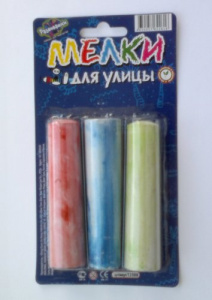 Мел цветной асфальт. 3шт. "Гигант" по 25гр.  10см