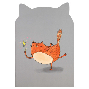 Блокнот 120*170мм  32л скоба "Звездный кот" лин., фигурн.вырубка, мат.лам.