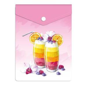 Конверт на кнопке  с рисунком А6 Яркие лимонады