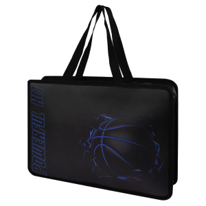 Папка А4 (340*250*95) с ручками, молния, пластик "Баскетбольный мяч"