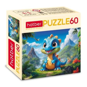 Пазлы   60 элементов  230*165мм.  "Веселый Дино"