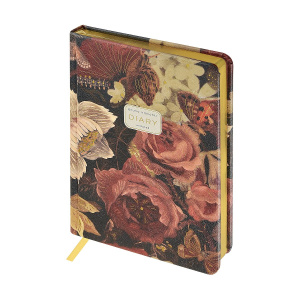 Ежедневник недат. А5+ 120л., тв.обл., иск.кожа "Flora. Lush Bouquet" ляссе