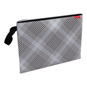 Папка А4 (250*365) с петлей, молния, ткань "Black&amp;amp;White"