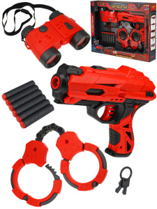 Игровой набор "Бластер" бинокль,наручники,6 патронов