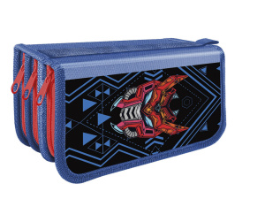 Пенал 3 отд. (190*105*60) молния, металлиз.лам.картон "Cyber bot"