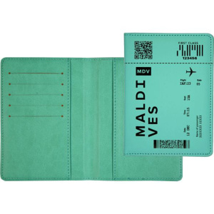 Обложка для паспорта из к/з " К отдыху готова !" 5 отд.д/визиток