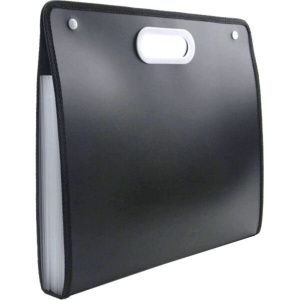 Папка 13 отд. на кнопке, черная