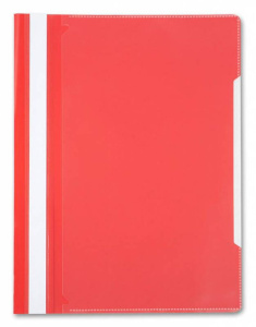 Скоросшив. пласт. прозр. верх. + карман А4 с лиц. стороны красный