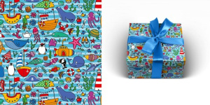 Бумага упаковочная "Морской мир" 100*70см