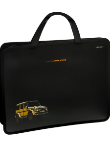 Папка А4 (334*260*80) с ручками, молния, пластик "Следы от шин"