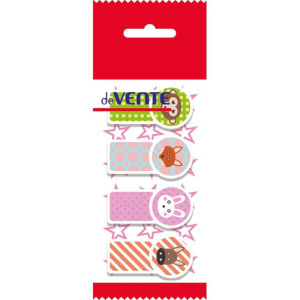 Закладки с липким краем (45*23мм)  4 цв, по 20л., Зоопарк