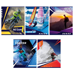 Тетрадь А5  96л кл. Полиграф Принт "Спорт экстрим" выб.УФ-лак двойной