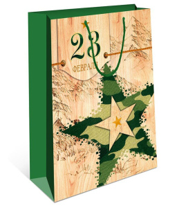 Пакет подар. бумажн. 26*32*12 см, 130гр/м 23 февраля