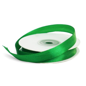 Лента упаковочная атласная 1,2см,22 м зеленая