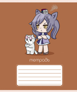 Тетрадь А5 18л лин. ПЗБМ "Аниме" выб.УФ-лак, белизна 100%