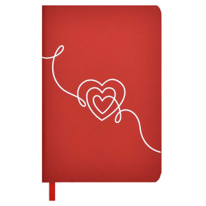 Записная книжка А6 кож.зам., мягк.пер.,  96л. "Софт-тач красный" лин., тисн.фольгой, ляссе