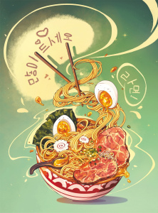 Точкабук А6  64л., 7БЦ "Mini. Аппетитный рамен" резинка