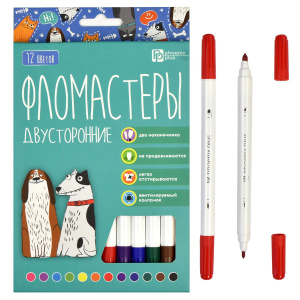 Фломастеры  12цв "Феникс+. Арт-братва" двусторон., вентилир.колпачок