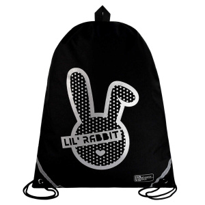 Мешок для обуви 1 отд, 360*480 светоотр. "Серебряный зайчик" петля