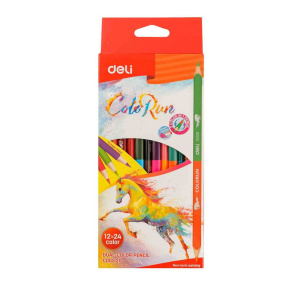 Карандаши цвет. двусторонние 12шт/24цв "ColoRun"