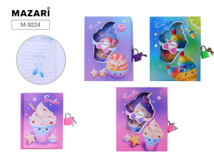 Записная книжка с замочком А6  48л. "Пироженое"