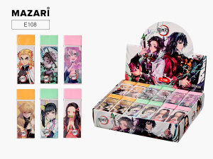 Ластик MAZARI "Anime" прямоуг., 6 диз.