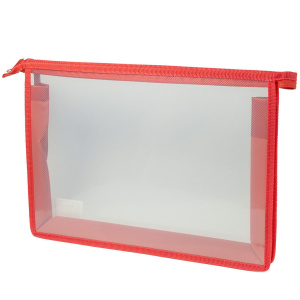 Папка  для тетрадей  А4 молния сверху  Офис б/цв Красная