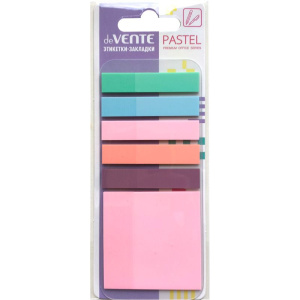 Закладки с липким краем (50*50мм,50*10мм)  6* 20л., 5 пастельных цветов