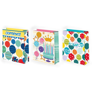 Пакет подар. бумажн. 18*23*10 см, 140гр/м Микс