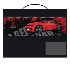 Папка д/труда А4 (325*240*40) 1отд. с ручками, ткань, липучка "Red car"