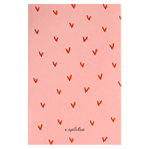 Блокнот 120*185мм  32л скоба "Сердечки на розовом" кл., мат.лам.