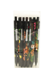 Ручка шариковая автомат. "Flower Tiger" синяя, 0,7мм, мет.корпус