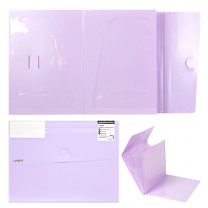 Папка  6 отд. на кнопке, Pastel сиреневая