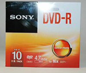 Диск DVD-R Sony 16х емкость 4,7Gb, Slim