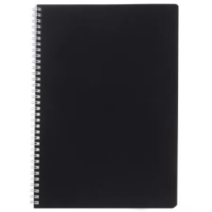 Тетрадь А4  96л кл. гребень Hatber "SoloMatte. Черный бархат" перф., софт-тач