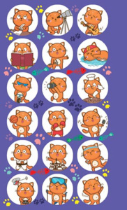 Набор наклеек поощрительных "Оценки" , котики