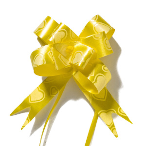 Бант подарочный затягивающийся   7см*18мм с розочками, ассорти, 10шт/уп