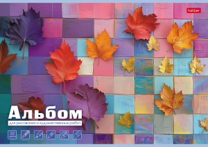Альбом А4 32 скоба пласт.обл. "Торжество цвета" пл. 100 гр/м, 5диз.в блоке