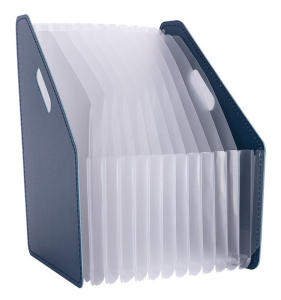 Накопитель  д\бумаг верт. с 13 прозр.отд.,складной  темно-синий