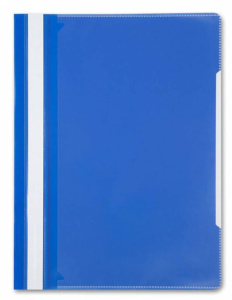 Скоросшив. пласт. прозр. верх. + карман А4 с лиц. стороны, синий