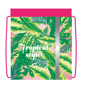 Мешок для обуви 1 отд, 460*360, светоотр.  Тропический узор, сетка д/вентиляции