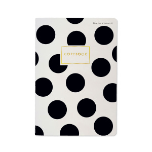 Записная книжка А5  40л. картон, мягк.пер. "Black polka dot" кл.