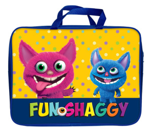 Папка А4 (360*270*80) с ручками, молния, ткань "Веселые монстрики"