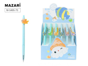 Ручка гелевая автомат. "Ocean" синяя, ассорти, 0,5мм