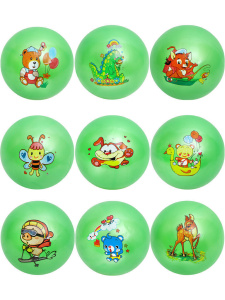 Мяч детский 15см "Любимые животные" ассорти НЕ НАДУТЫЙ