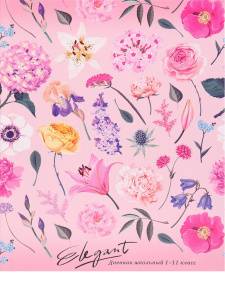 Дневник универсальн. обл. 7БЦ "Цветочный коллаж-1" глянц.лам., лен, 40л.