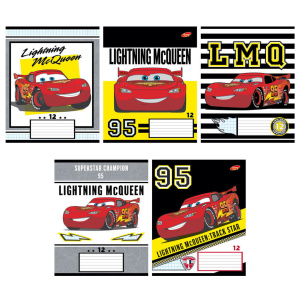 Тетрадь А5 12л  кл. крупн. Полиграф-Принт "Cars" УФ-лак, белизна 98%