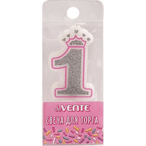 Свеча-цифра "1" Розовая принцесса